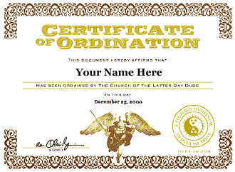 Click here to ordain