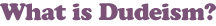 What is Dudeism?